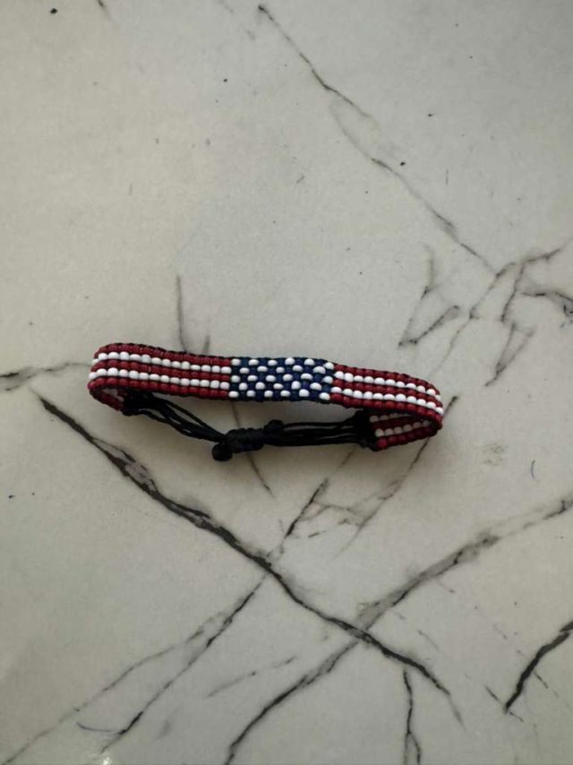 American flag beaded five lines